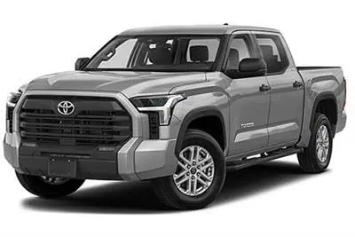 Front view of a gray 2023 Toyota Tundra pickup truck